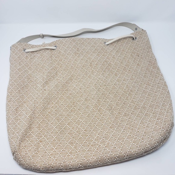 Toms Marina Drawstring Woven Hobo Bag Tan Cream - Picture 3 of 10